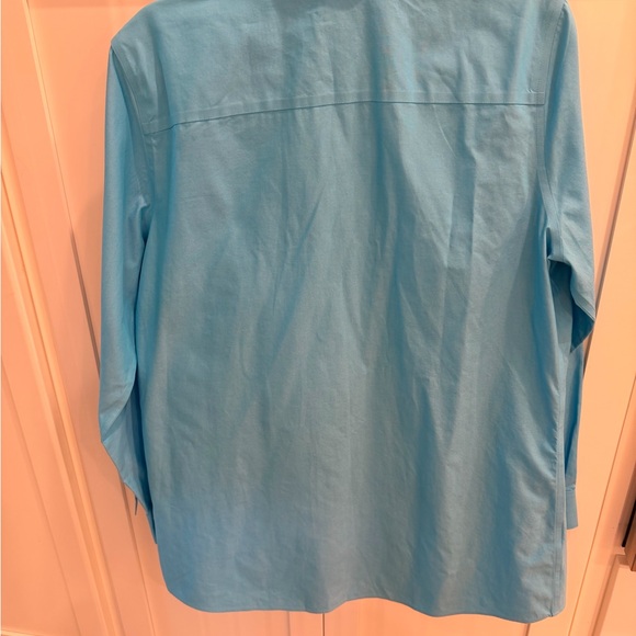 Foxcroft Turquoise Heritage Non-Iron Shirt size 16! With pockets! - Picture 6 of 9